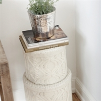 Strik opbevarings�sker - creme fra H�bsch